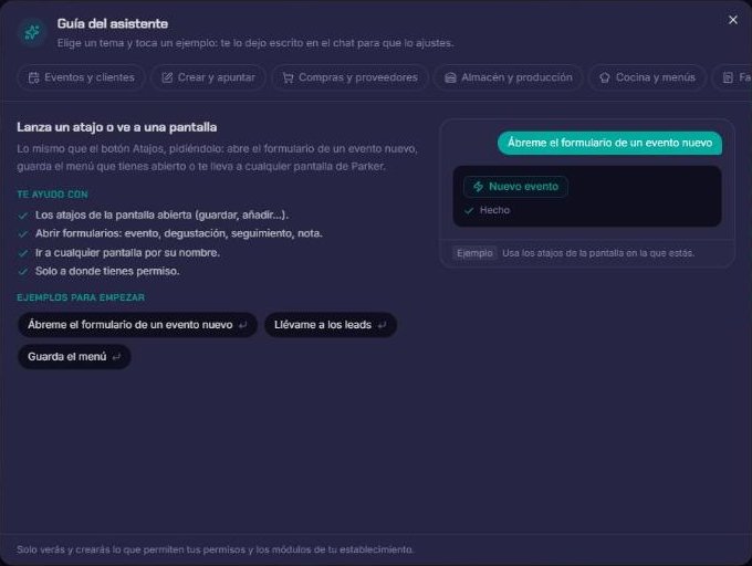 Guía del asistente con sus temas y ejemplos