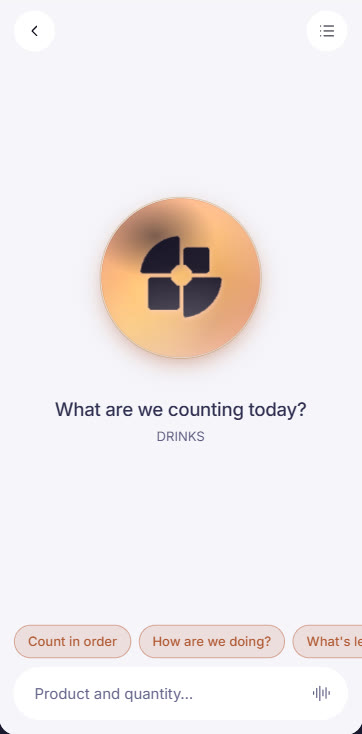 Voice stock count with the stock count assistant