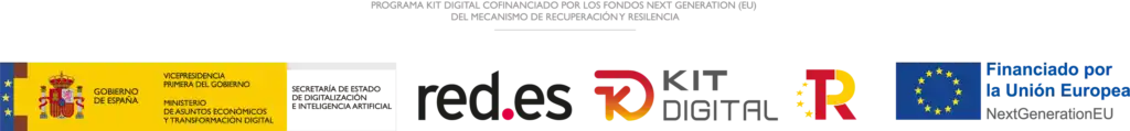Kit Digital programme co-funded by the Next Generation (EU) funds of the Recovery and Resilience Facility: Government of Spain, Red.es, Kit Digital, Recovery Plan and Funded by the European Union · NextGenerationEU