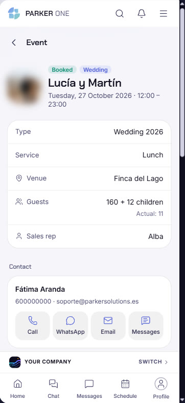 Event record in Parker One