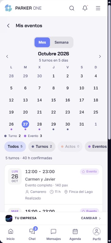 Mis eventos: calendario de turnos y eventos del trabajador