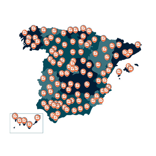 mapa con clientes que han contratado erp vertical para caterings salones de eventos y restaurantes de parker solutions